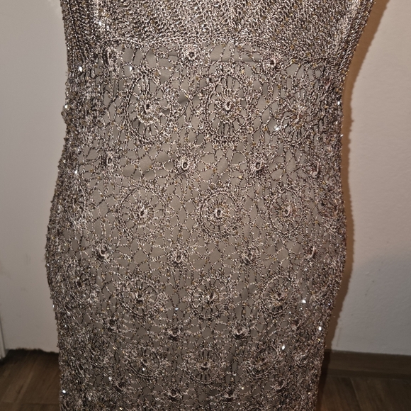 Elegant Brown Lace Dress - Picture 4 of 4